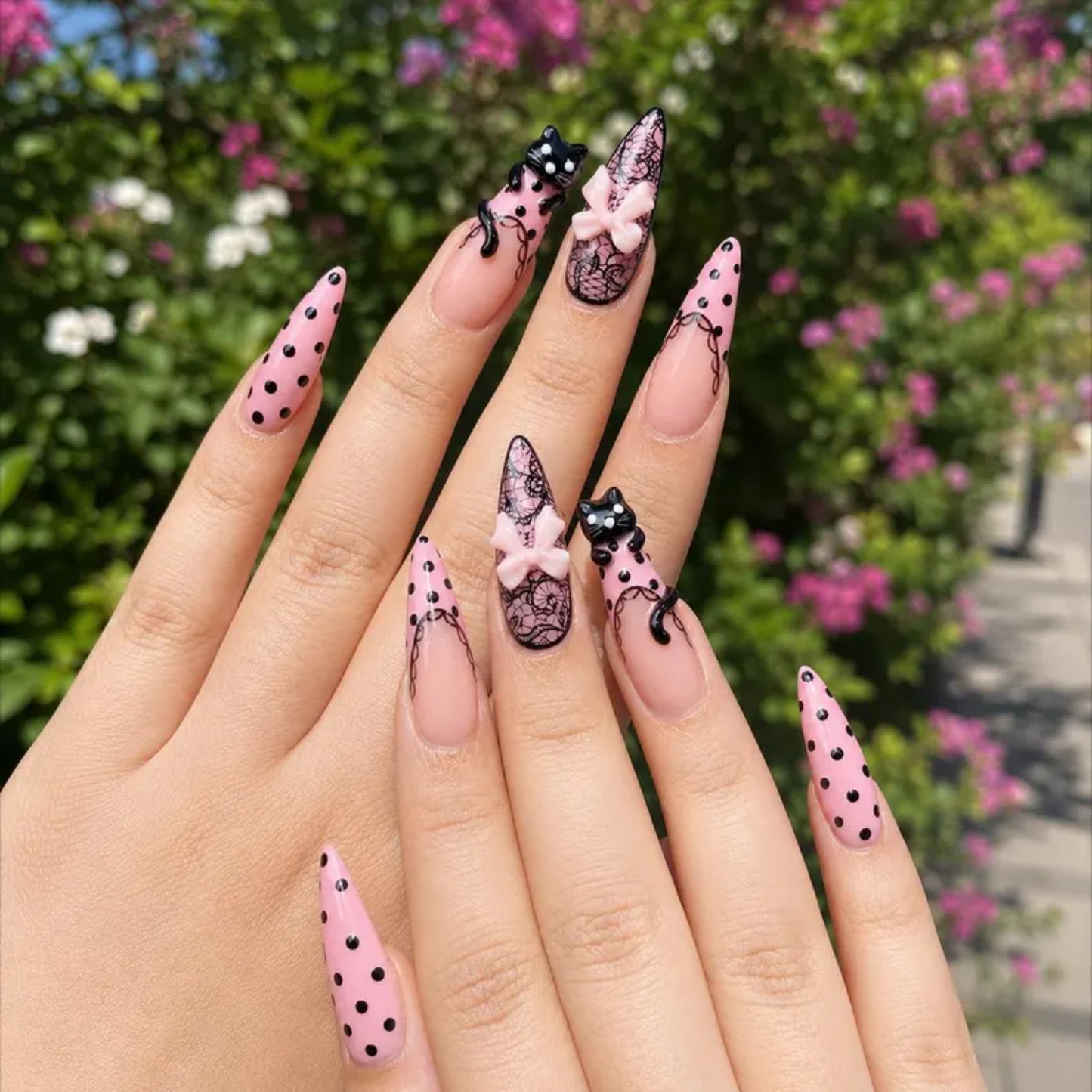 Pink Coquette Lace Cat