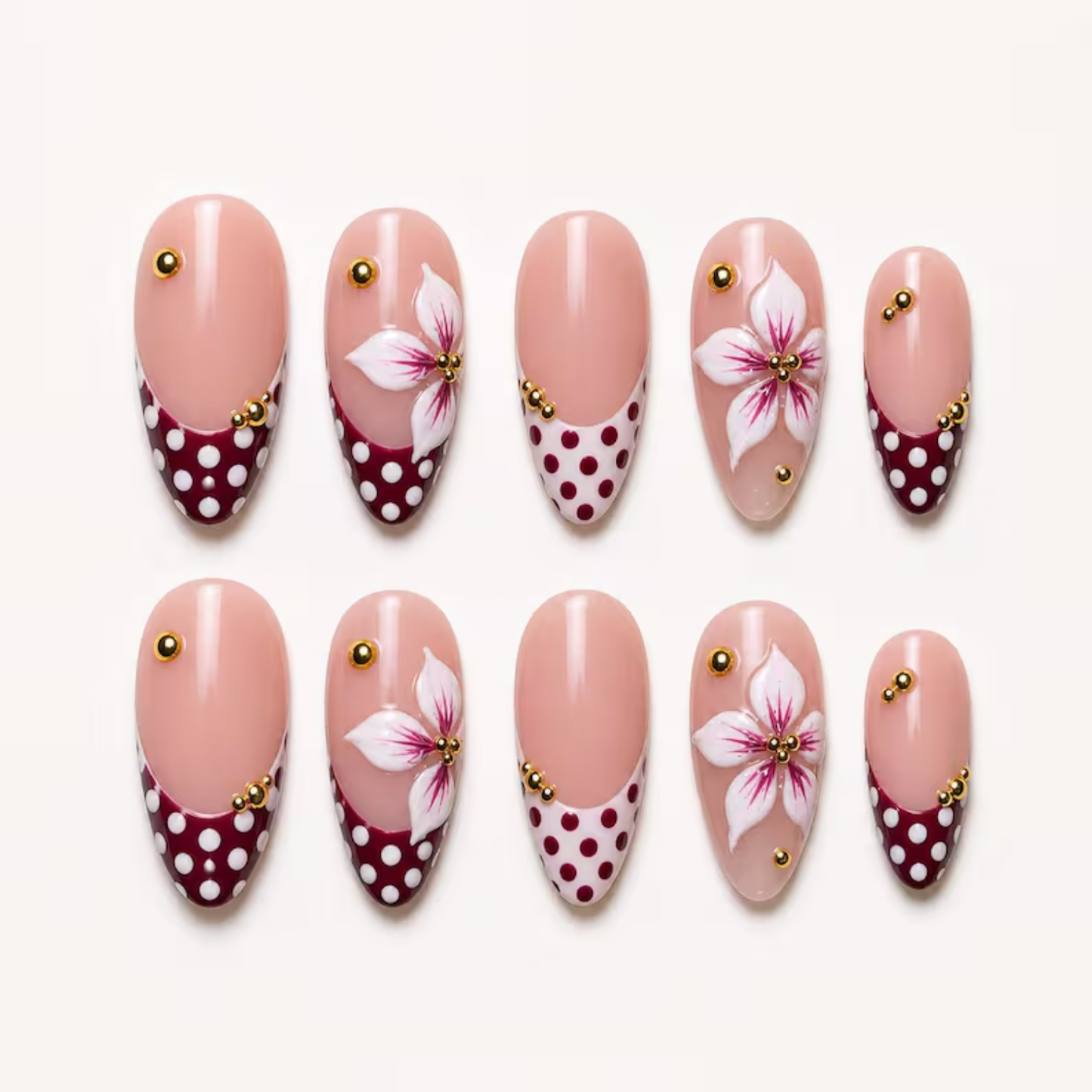 Burgundy Retro Floral Grace