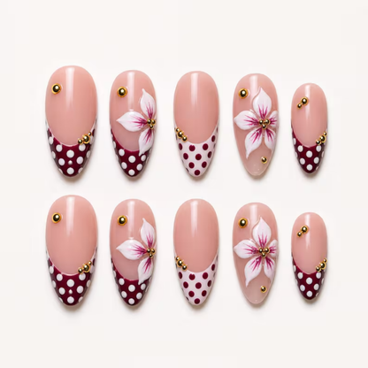 Burgundy Retro Floral Grace