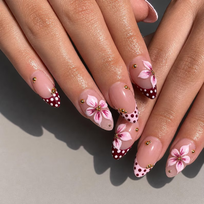 Burgundy Retro Floral Grace