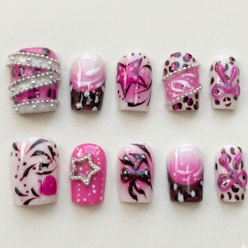 Y2K McBling Leopard Star