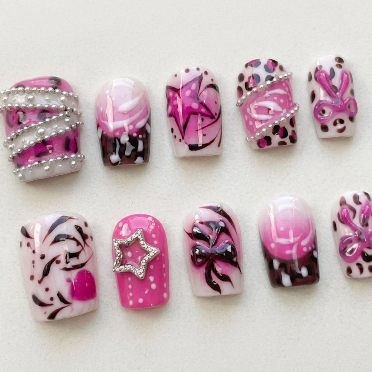Y2K McBling Leopard Star