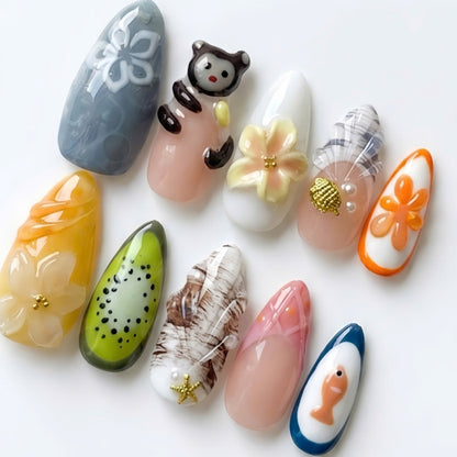 Tropical Mermaid Raccoon Kiwi
